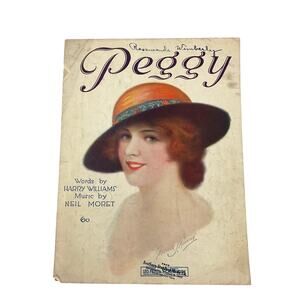 Peggy‎ Sheet Music 1919 Harry Williams Neil Moret Frederick Manning